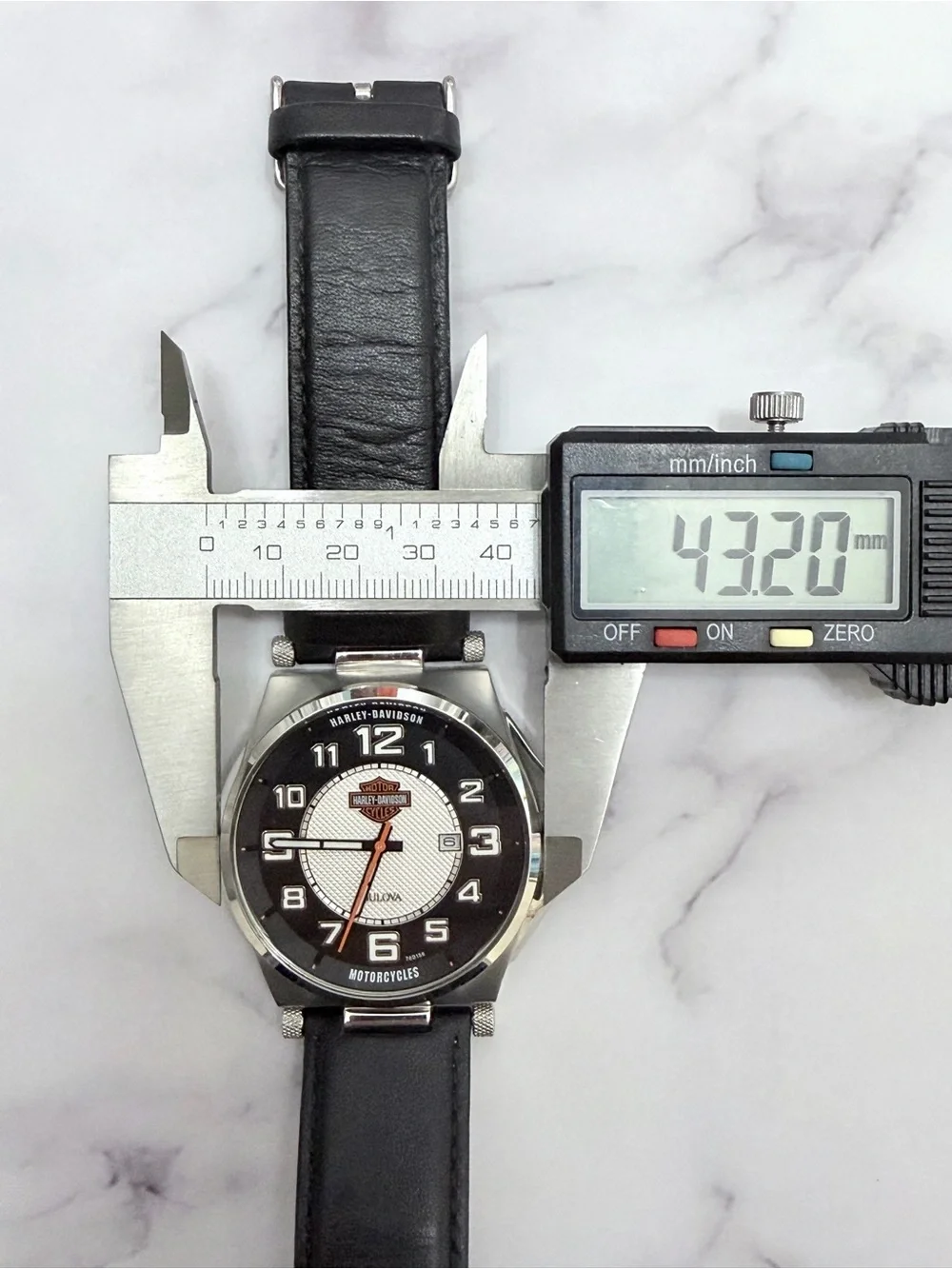 Bulova Harley-Davidson Men's Watch 43mm Stainless Steel Leather Strap 76B156